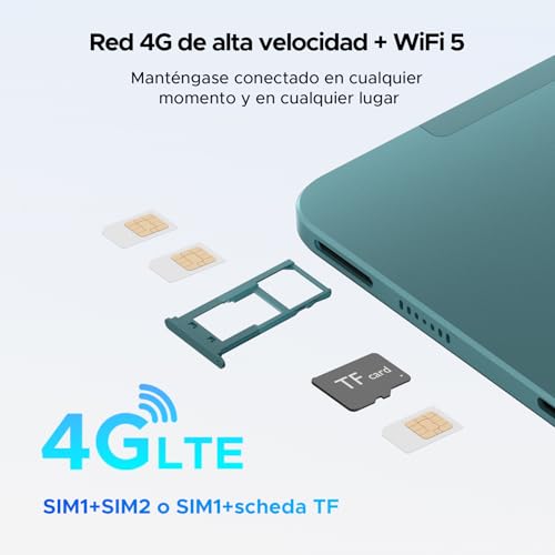 Easerush P12 Pro Tablets 12 Pulgadas, 2.4K 120Hz & 4G Sim LTE, 48GB+256GB/2TB Gemini AI & 12000mAh/18W Tablet Android 16, T7300 Octa Core Tablet con Teclado, Quad Speakers/Widevine L1/Mouse/Funda