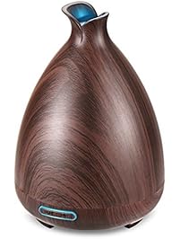 URPOWER Essential Oil Diffuser 130ml Wood Grain Ultrasonic Aromatherapy Oil Diffuser with Adjustable Mist Mode Waterless Auto Shut-off humidifier and 7 Color Changing LED Lights for Home Office Baby