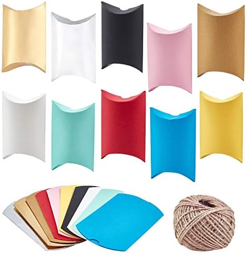 Nbeads ギフトボックス 50個 紙枕ギフトボックス 麻紐付き ピロー形 ボックス アクセサリー紙箱 ミニボックス キャンディー お菓子 チョコレート 箱 パーティー 結婚式 誕生日用ボクス 贈り物 Rwenzorisustainable Org