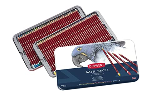 Derwent Pastel Pencils, Soft Pastel Drawing Pencils, Tin of 72