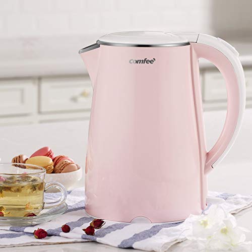 COMFEE' Electric Kettle Teapot 1.7 Liter Fast Water Heater Boiler 1500W BPAFree, Quiet Boil