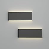 Ralbay 15.7in LED Modern Matte Black Wall Sconce 2-Pack Aluminum Indoor LED Up and Down Modern Bathroom Wall Lighting Fixture