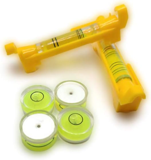 18mm x 9mm Circular Bubble Spirit Level Plus Line Level for Tripod, Phonograph, Turntable Building Trades, Engineering, Surveying, and Metalworking