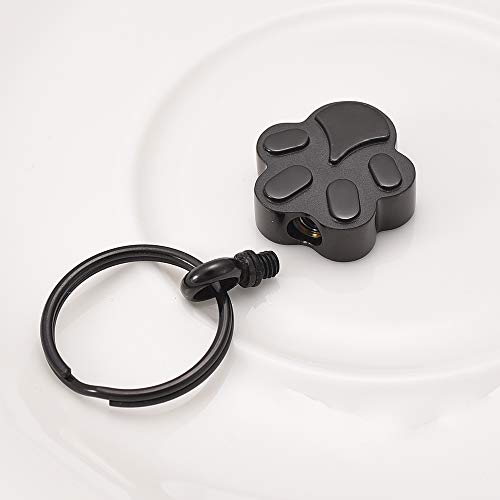 Cremation Ash Urn Keychain for Pet Ashes Cremation Jewelry for Human Ashes Dog Cat Cremation Keepsake Memorial Urn Keychain Ash Holder for Women Men (Paw Black) - Thumbnail 3