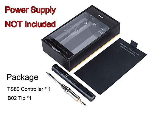 UY CHAN Upgraded TS80 9V Type C USB Original Digital OLED Programmable Pocket-size Smart Mini Portable Soldering Iron Station Kit (With B02 Tip, Power Supply NOT Included)