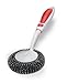Superio BBQ Grill Brush Bristle Free Stainless Steel Scrubber Cleaner Dishwashing Brush with Long Handle, Great for Pots, Pans, Stove, Cast Iron, Gas/Charcoal/and Electric Grills, Griddle Red