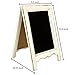 MyGift Small Wood A-Frame Double-Sided Chalkboard Sign, Whitewashed Table Top Rustic Message Board
