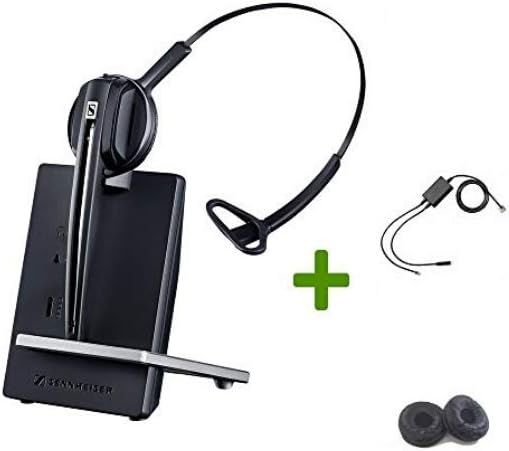Polycom Compatible Sennheiser D10 Wireless Office Headset with EHS Included | SoundPoint Phones: IP 335, IP 400's, IP 500's, IP 650, IP 670, VVX 201, VVX300's,VVX400, VVX411, VVX500, VVX601, VVX1500