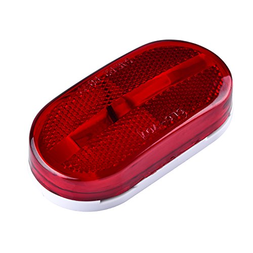 Catinbow 4" 6 LED Side Marker Light Trailer Side Front Rear Marker Light Indicators with Snap-on Lens for Most 12V Vehicles (5 Red)