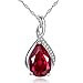 Devuggo MABELLA Jewelry Sterling Silver Simulated Birth Month Stones Pendant Necklace Gifts for Women