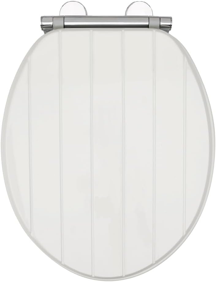 AQUALONA Premium Tongue and Groove Soft Close Toilet Seat White