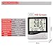 Indoor Outdoor Digital Humidity Temperature Thermometer Sensor with Time,Date and Alarm,LCD Display for Humidors, Greenhouse, Garden, Cellar, Fridge, Closet(White)
