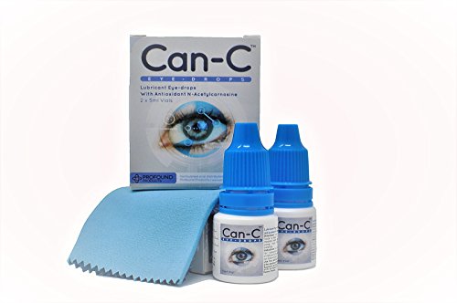 Can-C Lubricant Eye Drops - Lubricant Eyedrops With Antioxidant N-Acetylcarnosine - FREE MICROFIBER CLEANING CLOTH - Lint free, soft, reusable, easy to wash and quick drying (1)