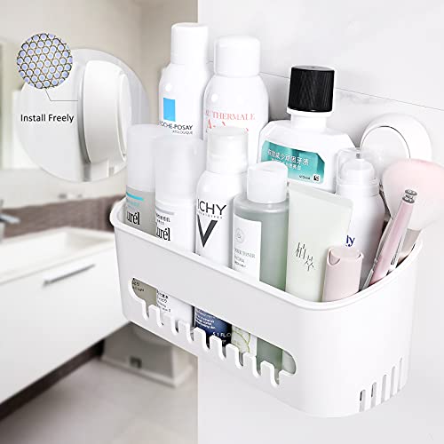 LEVERLOC Shower Caddy Suction Cup Set Shower Shelf Shower Basket One Second Installation NO