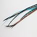 Feather Hair Extension – Turquoise, Brown, and Grizzly Feathers, All Bonded Together at the Tip, Ranging From 7 to 10 Inches in Length, With a Total of 5 Feathers