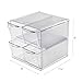 Deflecto Stackable Cube Organizer, Desk and Craft Organizer, 4 Drawers, Clear, Removable Drawers and Dividers, 6