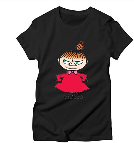SHI NI Women's Little My Moom onetoin Valley Black T-Shirts