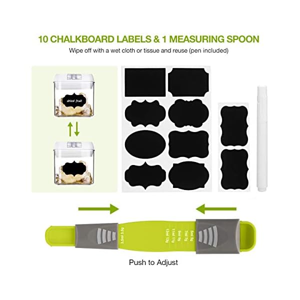 SAWAKE-Airtight-Food-Storage-Containers-with-LidsSet-of-6-Kitchen-Pantry-Cereal-Storage-Containers-Plastic-BPA-Free-Ideal-for-Flour-Rice-CandySnacks-10-Labels-Reusable-Marker SAWAKE Airtight Food Storage Containers with Lids(Set of 6), Kitchen & Pantry Cereal Storage Containers, Plastic BPA Free Ideal for Flour, Rice, Candy,Snacks -10 Labels Reusable & Marker