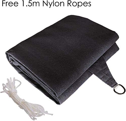 Sunnylaxx Quadratisch 2x2m Sonnensegel Sonnenschutz Garten, UV-Schutz wetterbeständig HDPE Segel, Graphit – Bild 7