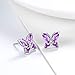Aurora Tears 925 Sterling Silver Butterfly Studs - Butterflies February-Amethyst Birthstone Crystal Earrings Studs Jewelry Gift for Women Teen DE0078P