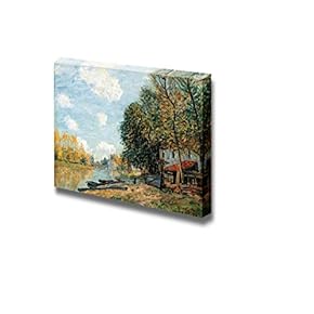 Moret: The Banks of The River Loing by Alfred Sisley - Canvas Print Wall Art Famous Painting Reproduction - 12" x 18"