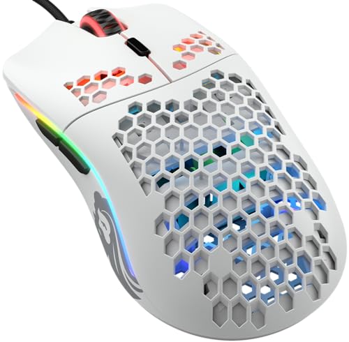 Model O- Ratón Gaming Superligero Pequeño Cable (Matte White)
