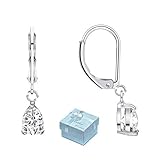 Buyless Fashion Hypoallergenic Surgical Steel Leverback Earring with Dangle Teardrop CZ Stud-EDGTRDWHT