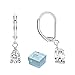 Buyless Fashion Hypoallergenic Surgical Steel Leverback Earring with Dangle Teardrop CZ Stud-EDGTRDWHT