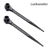 Lucksender Black 19/22mm Scaffold Podger Ratchet Spanner Site Ratcheting Socket Wrench