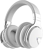 COWIN E7 Active Noise Cancelling Bluetooth Headphones with Microphone Deep Bass Wireless Headphones Over Ear, Comfortable Protein Earpads, 30 Hours Playtime for Travel Work TV Computer iPhone - White