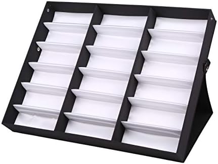 Sska C メガネ サングラス コレクション ケース 収納 保管 ボックス型 展示 18本 黒 白