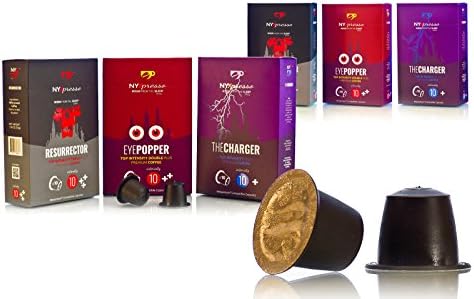 NYXpresso The Charger, The Eyepoper, The Resurrector Variety Pack Nespresso Compatible Capsules (60 Pods) - Fine, Fresh Ground Coffee Blend - Ecofriendly, Recyclable Cups - Rich, Bold Taste