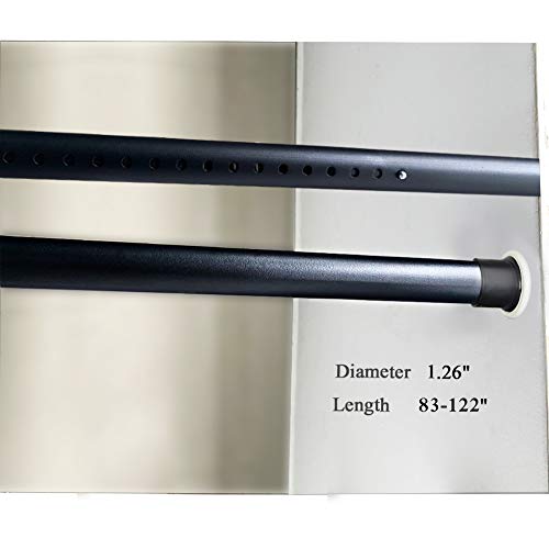 Jimmloo Tension Curtain Rod Tension Rods 83in 122in Black Buy