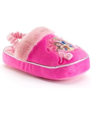 Toddler Girls Plush Pink Princess Slippers Faux Fur House Shoes