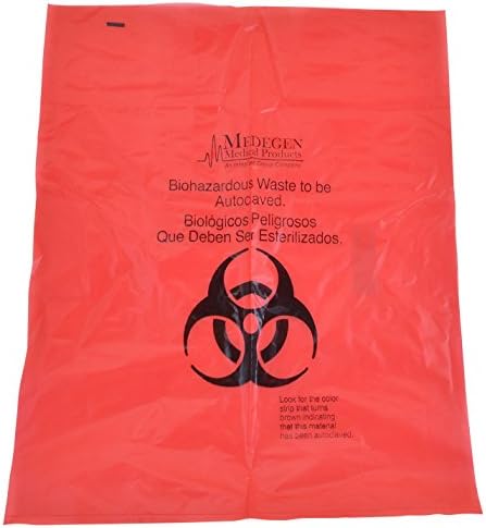 Autoclave Bag, 25x35 Inches, Red, with Heat Indicator, Polypropylene 2mil Thick, 200 per Case, by Medical Action Industries