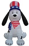 Gemmy Airblown Inflatable Patriotic Dalmatian Puppy Dog Wearing an American Flag Neckerchief and Hat, 8-foot Tall