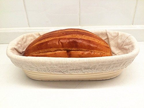 Stormshopping 8 inch Oval Long Banneton Brotform Bread Dough Proofing Rising Rattan Basket & Liner 5 Stormshopping 8 inch Oval Long Banneton Brotform Bread Dough Proofing Rising Rattan Basket & Liner - Image 6