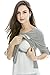 Bearsland Women's Long Sleeves False 2 Pieces Breastfeeding and Nursing Top,Gray,Large