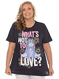 Disney Plus Size T-shirt Eeyore What's Not to Love Glitter Print Navy Blue