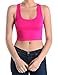 BEKDO Womens Basic Seamless Cropped Racerback Sports Tank Top-ONE Size-R_Magenta