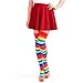 Women’s Extra Long Striped Socks Over Knee High Opaque Stockings (Rainbow)