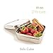 ECOlunchbox Solo Cube | Stainless Steel Food Storage Square Container | 5.25 x 5.25 x 2 inches (13 x 13 x 5 cm) | Holds 2.5 Cups (21 oz, 620ml) of Foods | Durable Metal Bento for Lunches & Snacks