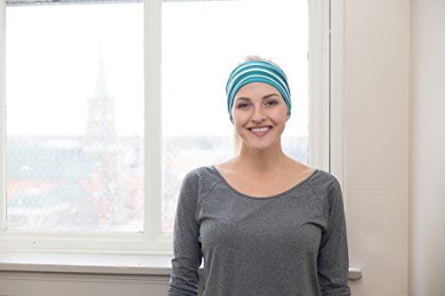 Teal Striped Headband One Size