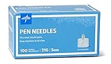 Medline MPHPN315Z Pen Needles, 31 Gauge, 5 mm (Pack of 100)