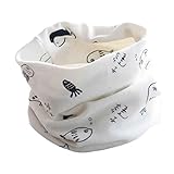 Bebé pañuelos de cuello, RETUROM el cuello del algodón del bebé unisex de la bufanda del ringneck pájaro del invierno del otoño de impresión (Blanco)
