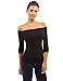 PattyBoutik Women Off Shoulder Long Sleeve Top (Black M)