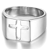 Stainless Steel Classical Plain Signet Style Carved