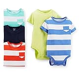 Carter's Baby Boys' 5 Pack Bodysuits (Baby) - Stripes/Solids