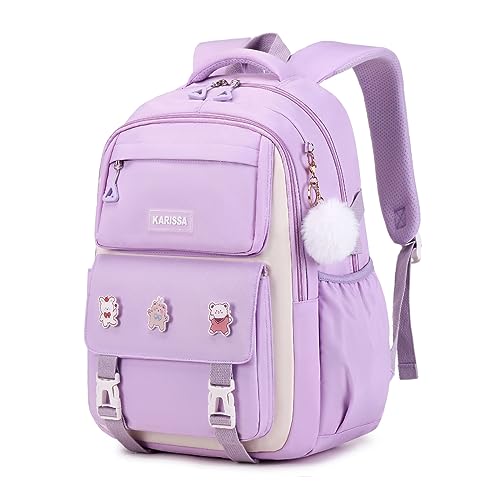 Mochila kawaii  antidesgarro impermeable ergonomica lila