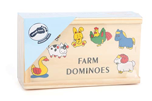 small foot Domino „Farm“ aus Holz, mit Bauernhof-Tiermotiven, in Holzbox mit Schiebedeckel, ab 3 Jahren, 7094 – Bild 3